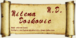 Milena Dosković vizit kartica